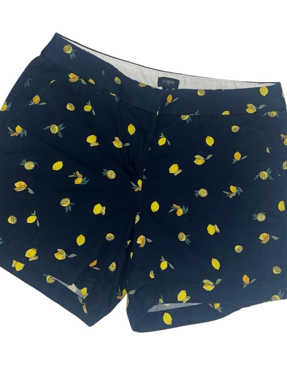 J. Crew Navy Blue Lemon-Print Women’s Shorts size 6
